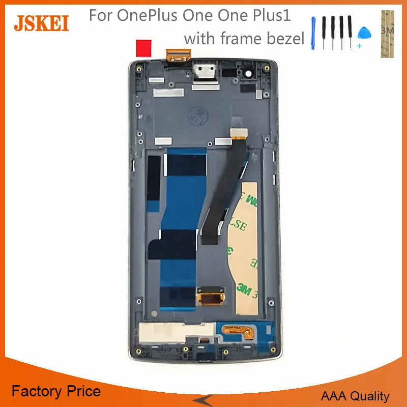 

New For OnePlus One One Plus1 LCD Display Top Quality 5.5" Screen with Touch Screen Digitizer Black Color with frame bezel Tools