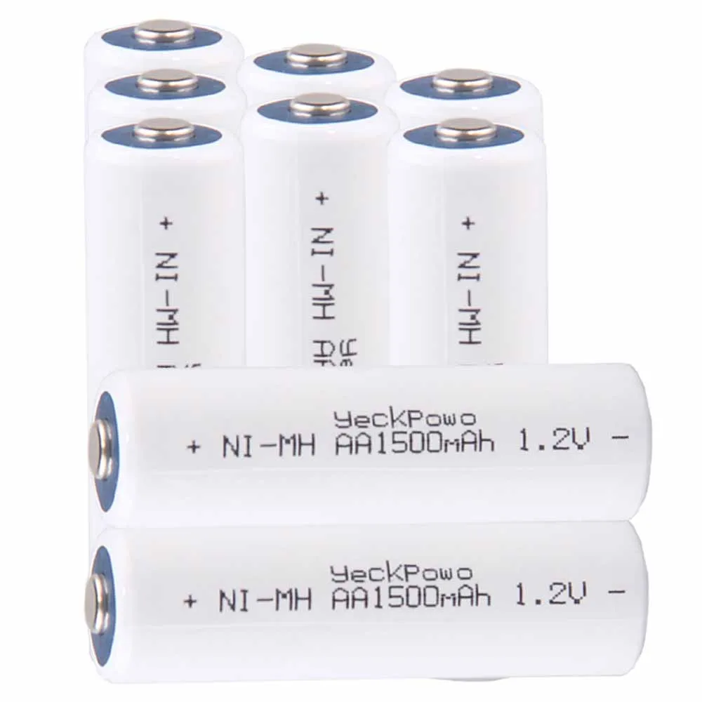 Самая низкая цена 9 шт AA батареи 1 2 v перезаряжаемые 1500mAh nimh для