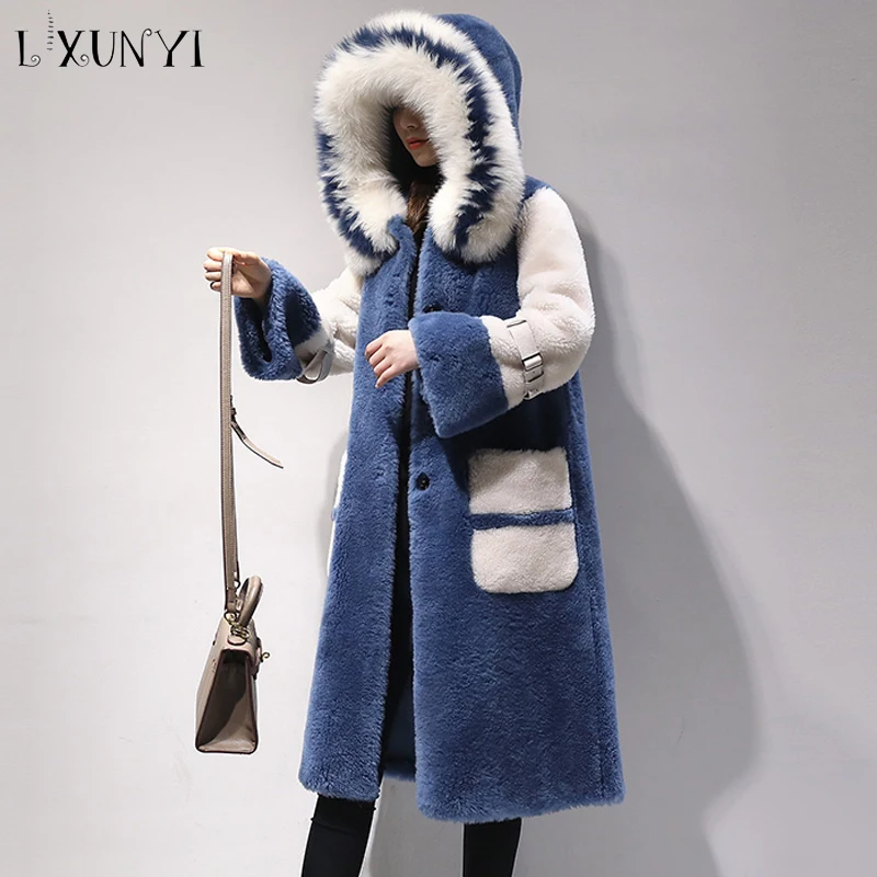 

Thicking Fall Winter Fur Jacket Women Long Puffer Jacket Coat Female Single Breasted Straight Ropa de invierno para mujer 2019
