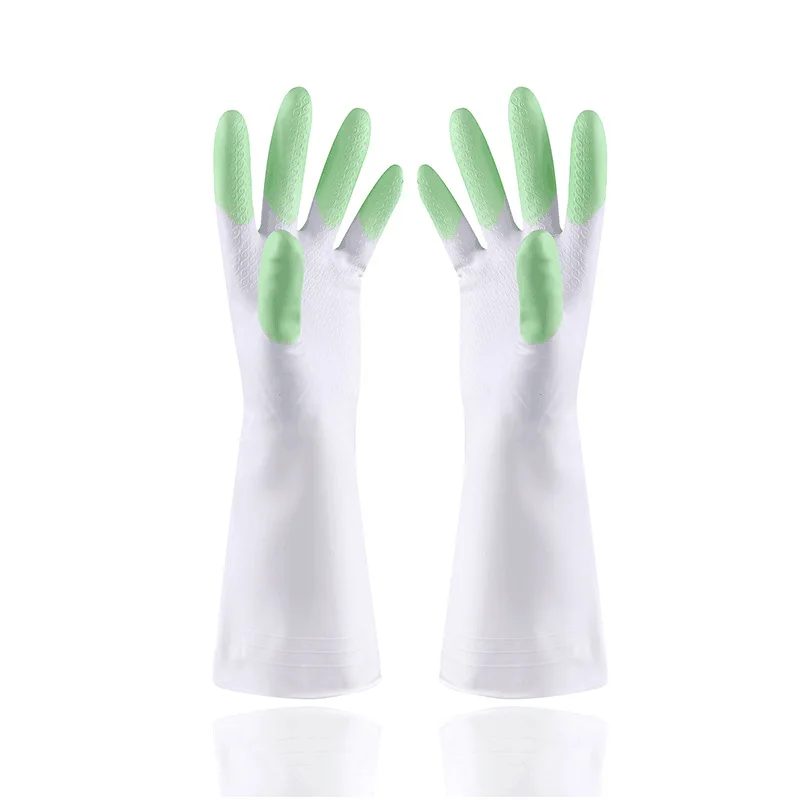 Силиконовые чистящие перчатки, кухонные Волшебные силиконовые перчатки для мытья посуды, бытовые силиконовые резиновые перчатки для мытья посуды - Цвет: Фиолетовый