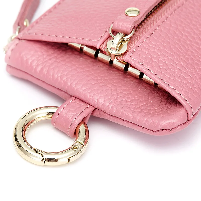 Slim Coin Purse Women Purse Wallet Card Holder Zipper Key Ring Women Bag Pink Cash Card Package Student Girl Purse Money Bags