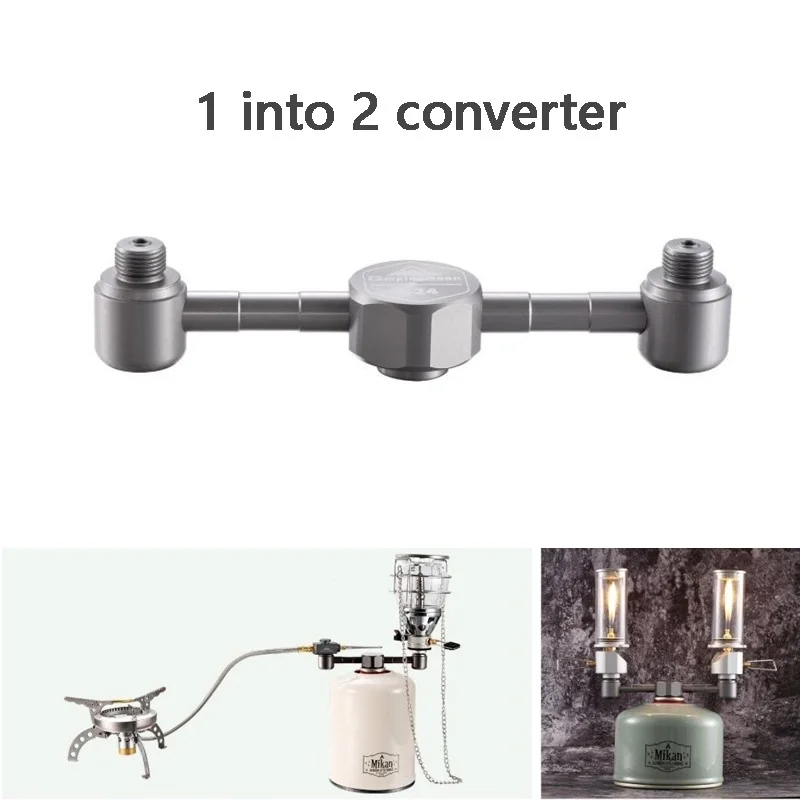 

Aluminum Alloy Outdoor Camping Stove Propane Gas Canister Converter One Divides Into Two Outlet Nozzle Transfer Adaptor