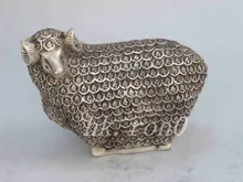 The manual sculpture of Chinese folk culture of Tibet silver statue of sheep The manual sculpture of Chinese folk culture of Tibet silver statue of sheep