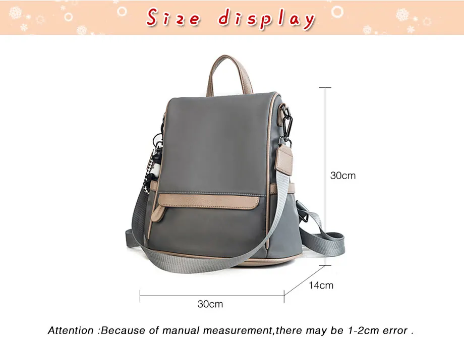 Beibaobao Летний Противоугонный рюкзак корейская модная сумка через плечо нейлоновая ткань Студенческая сумка Mochila Feminina