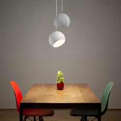 Пост-современный ресторан искусство железные подвесные светильники освещение светодиодный полушарный подвесной светильник гостиная