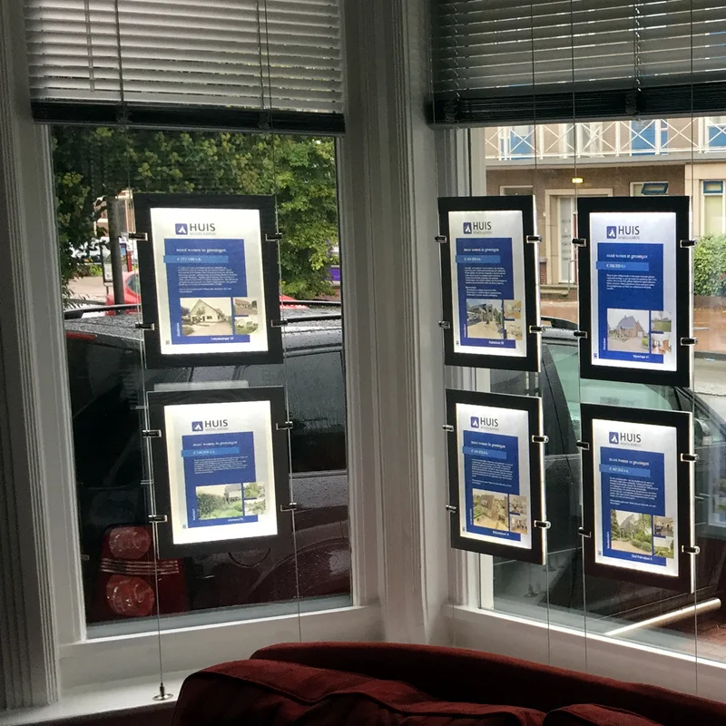 Portrait Cable Hanging A3 Double Sided Acrylic Frame LED