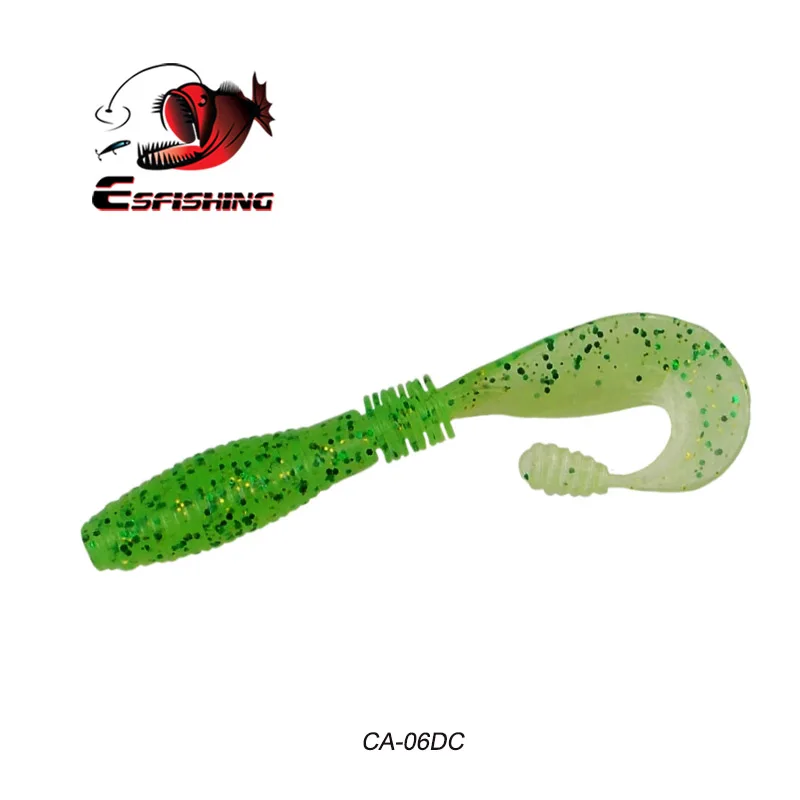 CA06DC ESFISHING счетчик Grub 5 шт. 100 мм мягкая приманка искусственные приманки для рыбалки на карпа приманка кренкбейт Whopper поппер сома - Цвет: CA06DC