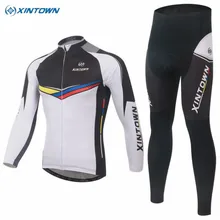 XINTOWN Moutain велосипедные комплекты мужские велосипедные команды Ropa Ciclismo с длинным рукавом Трикотаж брюки(нагрудник) брюки наборы