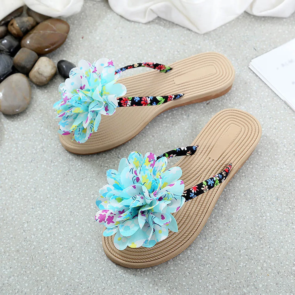 

Bohemian Women's Flip Flops Shoes Ethnic Style Beach Non-slip Clip-toe Slipper Female Fashion Shoes Klapki Damskie Na Lato 30