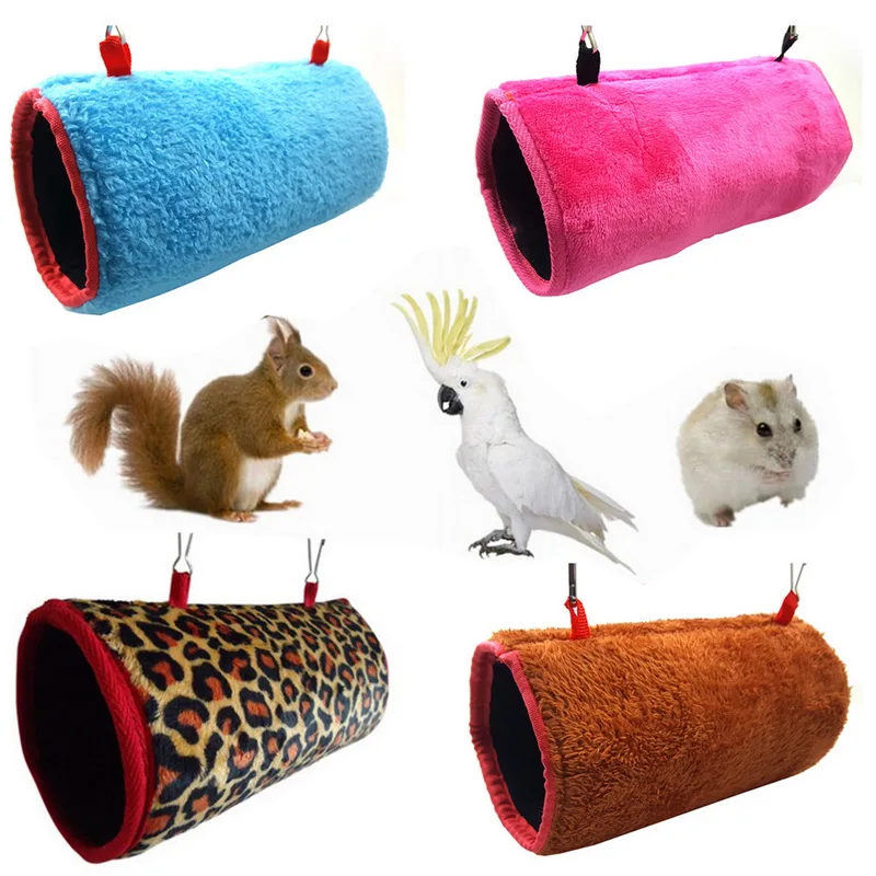 Small Pet Birds Hanging Bed Toy Parrot Squirrel Warm Tunnel Hammock House Swing Nest Shed Rat Hamster Squirrel Bed House