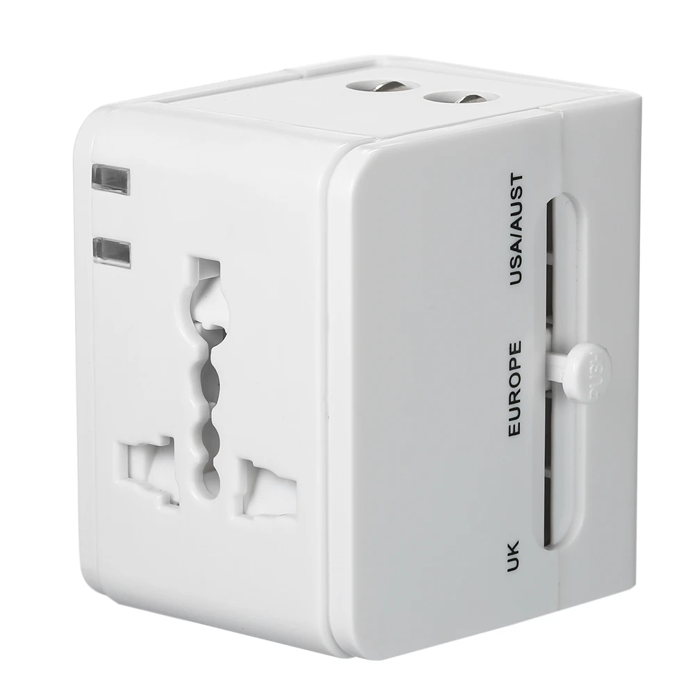 

Universal Travel Power Adapter Worldwide All in One Plug Socket Converter Dual USB Ports Power Plug Adapter for UK US AU Europe