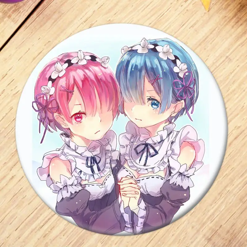 1 шт. Re Zero kara Hajimeru Isekai Seikatsu значок Rem Ram брошь булавки Emilia коллекционные сумки