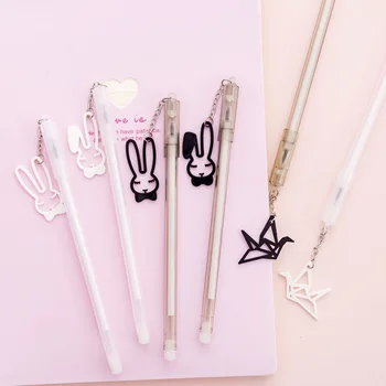 

48 pcs/lot Thousand paper crane Rabbit Gel Pen Cute 0.38 mm black ink Signature Pen Escolar School Office writing Supplies
