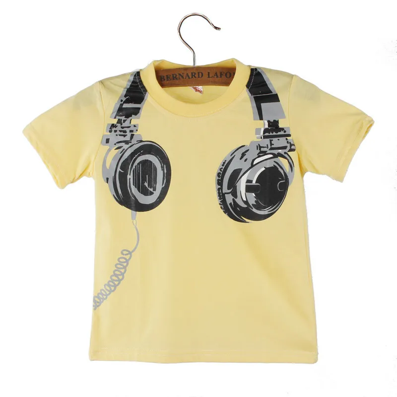 Boy Kids Summer Headphone Short Sleeve Tops Blouses T Shirt Tees Clothes Oct 5