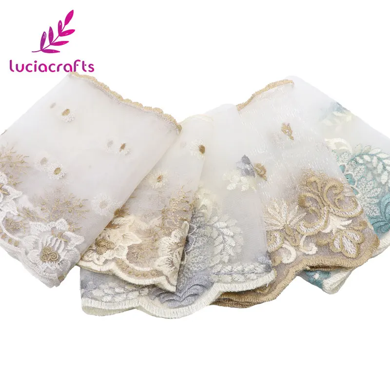 Lucia crafts 1 ярд 16/18/20 см цветовая гамма вышивка кружевной отделкой лента для самостоятельного пошива одежды аксессуары R0807