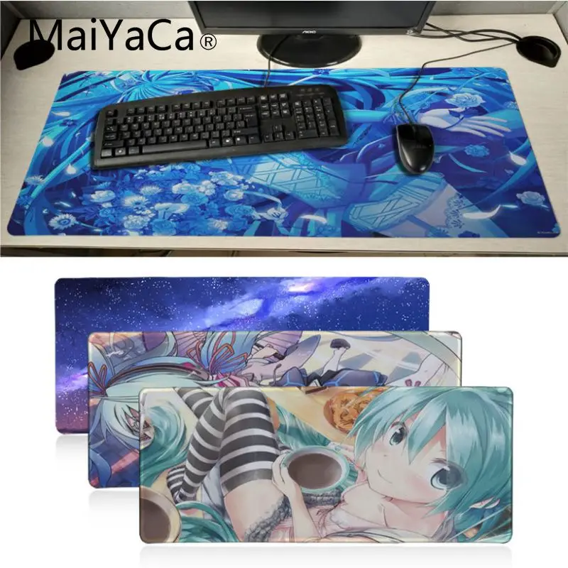

MaiYaCa Simple Design Hatsune Miku Customized laptop Gaming mousepad DIY Carpet Top Selling Customized Non-Slip Rubber mouse pad