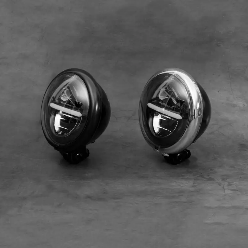 

5.75" Motorcycle Retro Cafe Racer Headlight High Low Beam LED lens day front headlights For GN125 CG125