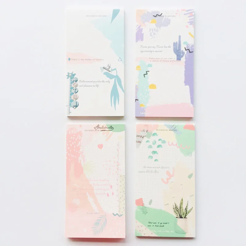 

30 Pages /Pack Portable Natural Cactus Gradient Memo Pad School Office Supply Stationery Plan To Do List Notepads