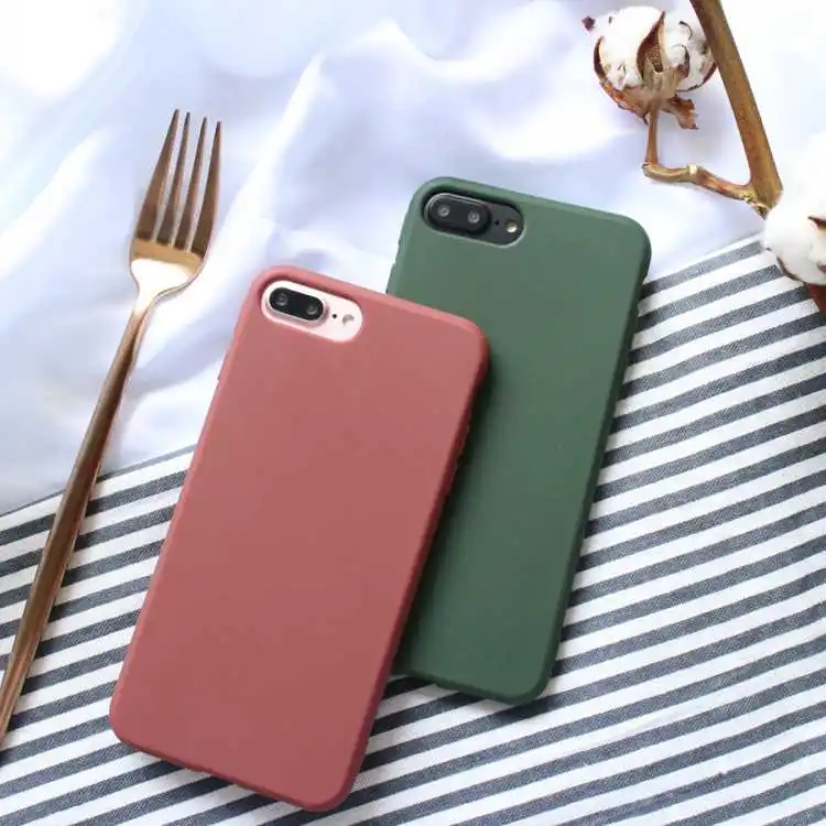 Fashion Simple green red Phone Case For iphone X XS Case soft silicone