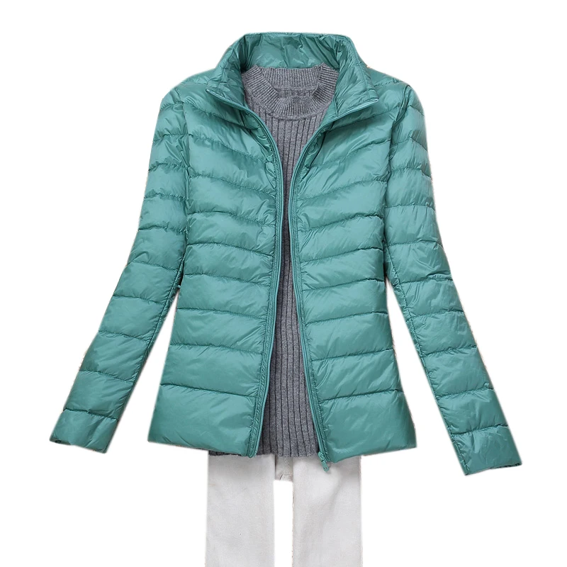 

Women Ultra Light Down Jacket New Autumn Winter White Duck Down Lightweight Parkas Ladies Warm Slim Thin Coat Plus Size SF0422