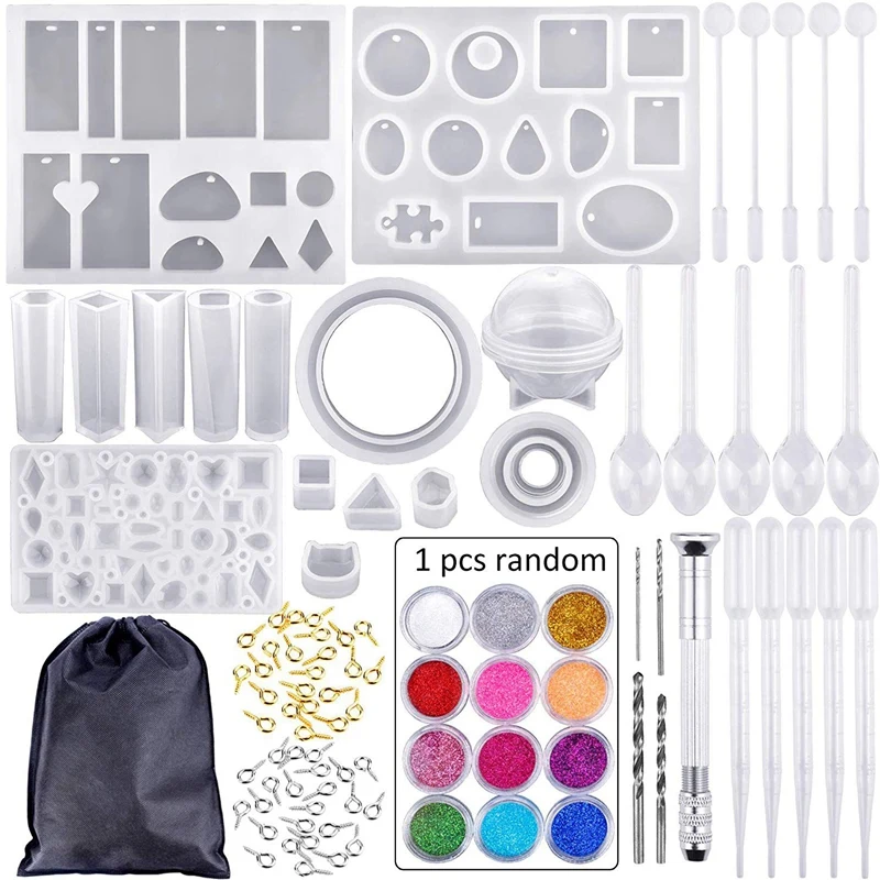83 шт. силиконовые литейные формы и инструменты набор с черной сумкой для хранения украшение ручной работы изготовление - Цвет: Multi