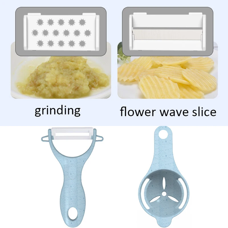 Mandoline 8 in 1 Vegetable Slicer Grater  Cutter With Stainless Steel Blade Vegetable Slicer Potato Carrot Peeler Kitchen Tool