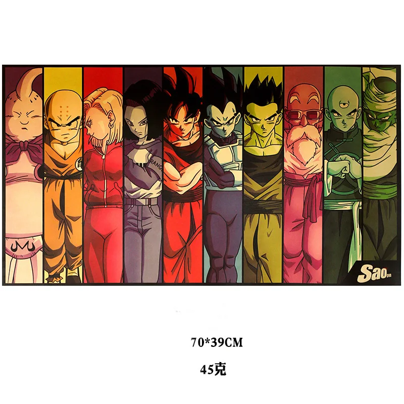 

Japan Anime Dragon Ballz Action Figure Poster goku Vintage Retro Kraft Print Sticker Bar Posters Decor Dragon Ball Toys