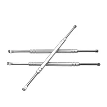 Нержавеющая сталь с двойной головкой ушной Пинцет спиральное ухо копание металлический инструмент для чистки ушей 360 градусов роторный пружинный инструмент для чистки ушей