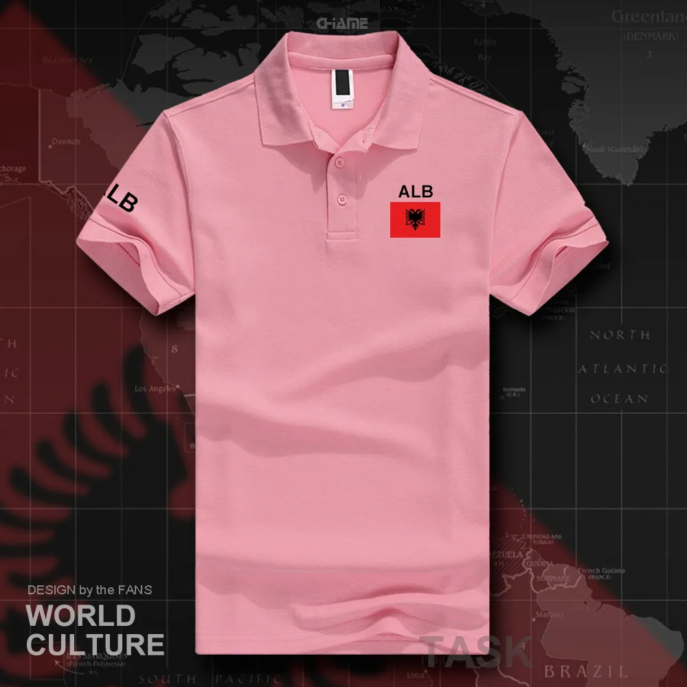 ALB Albanian мужские рубашки поло с коротким рукавом, брендовые, с принтом для страны, хлопок, Национальный флаг, повседневная одежда