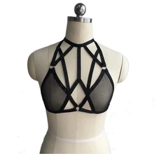 Свадебная подвязка для невесты Женская Ручная работа под грудью Пояс Кружева шифон полупрозрачный лифчик сбруя бондаж для тела Клетка Ремень