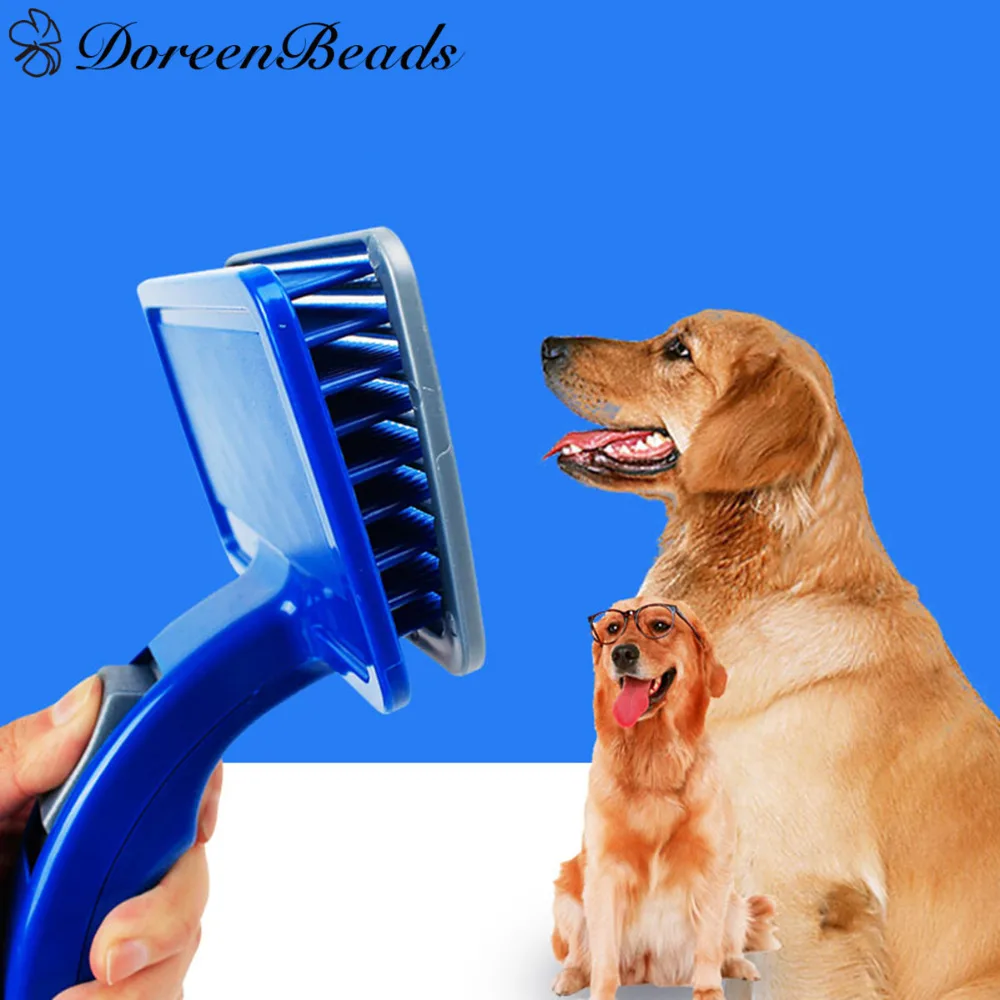 DoreenBeads 1 PC Pet Dog Combs Self cleaning Comb Pet Grooming Massage