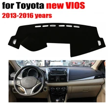RKAC tampa Do painel do Carro mat para TOYOTA novo VIOS 2013 a 2016 anos mão Esquerda dashmat pad mat traço cobre painel adesivos
