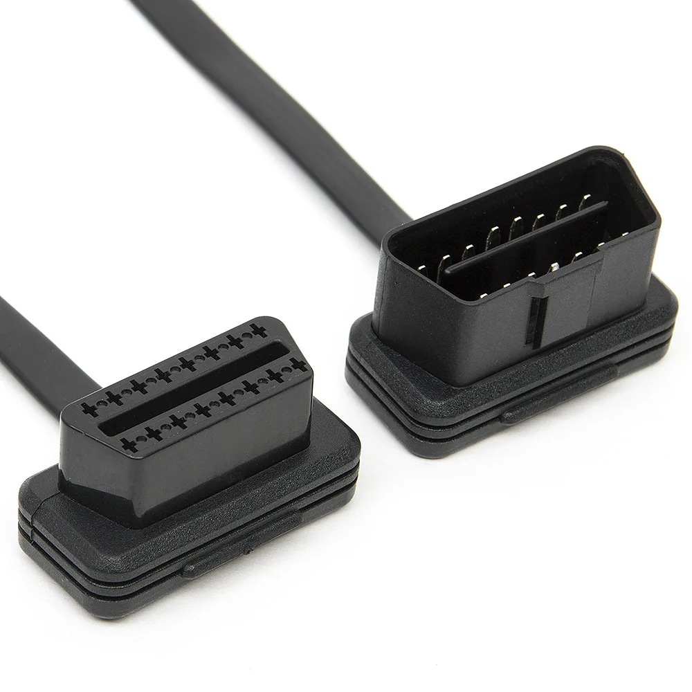 30 см/45 см/50 см/60 см/1 м/1 5 м плоский тонкий как лапша OBD2 OBDII 16 Pin ELM327 кабель