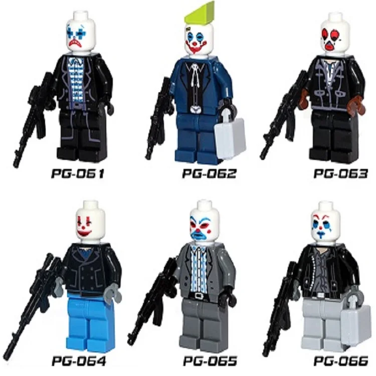 

Super Heroes Joker Bandit Gangs Clan of the Cave Batman Captain America Catman Building Blocks Toys for children Gift PG8016