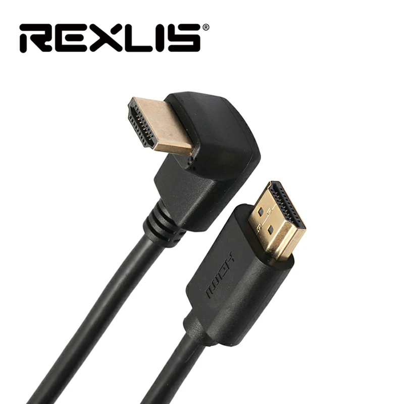 REXLIS Кабель HDMI 270/90 градусов угол HDMI к кабелю HDMI 5 m 1,5 м 2 м 3 м HDMI 2,0 кабель 4 K 3D для ТВ PS3 проектор компьютерный кабель