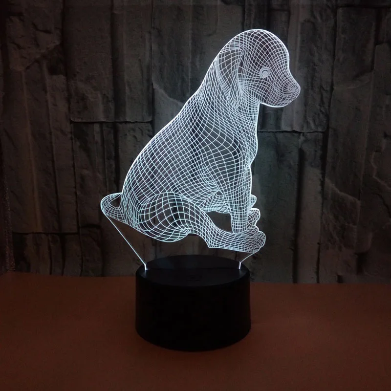 YIMIA новинка подарок USB 7 цветов Изменение Прекрасный щенок модель светодиодный ночник 3D настольная Сенсорная лампа детский ночник