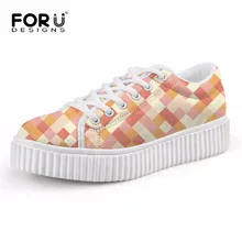 FORUDESIGNS/классическая женская повседневная обувь в мелкую клетку; женская обувь на плоской платформе; sapato feminino; женская обувь на толстой подошве