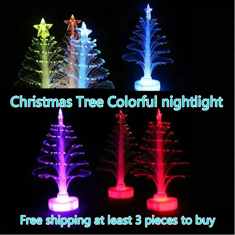 

Creative colorful glow Christmas tree glow toy atmosphere holiday LED flash fiber-optic tree toy Free shipping at least 3 pieces