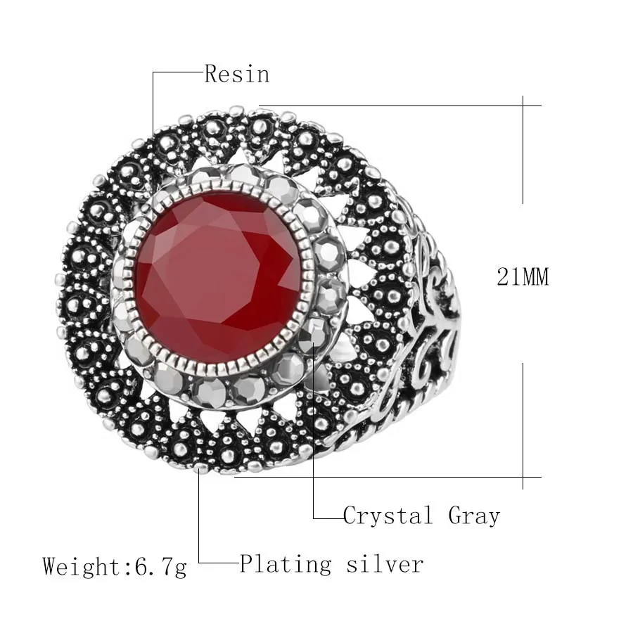 Hot-Wholesale-Green-Ring-Vintage-Jewel-Bright-Black-Czech-Drilling-Silver-925-Women-Retro-Cover-Ring (1)