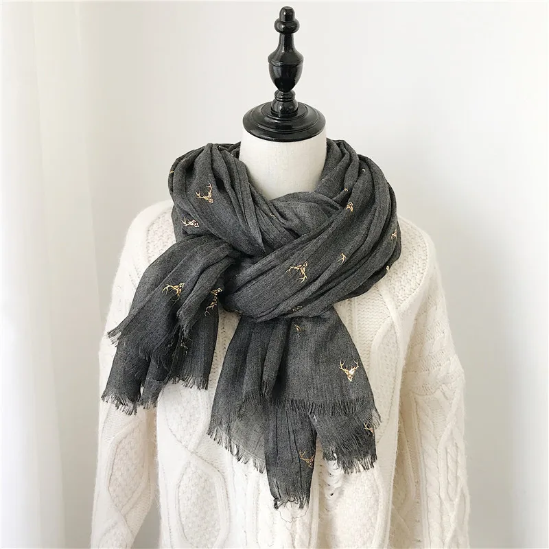 

YUS 105*200CM Women Cotton Warm Scarf Elegant style Wrap ladies Scarf 3 Colour Solid Warm Comfortable and Pashmina