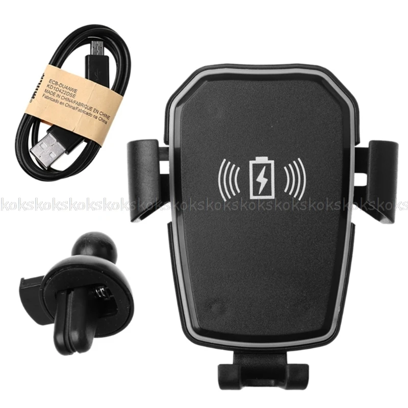 

QI Wireless Charging Car Mount Gravity Auto Lock Phone Holder For 4"-6" Phone JUL26 drop ship