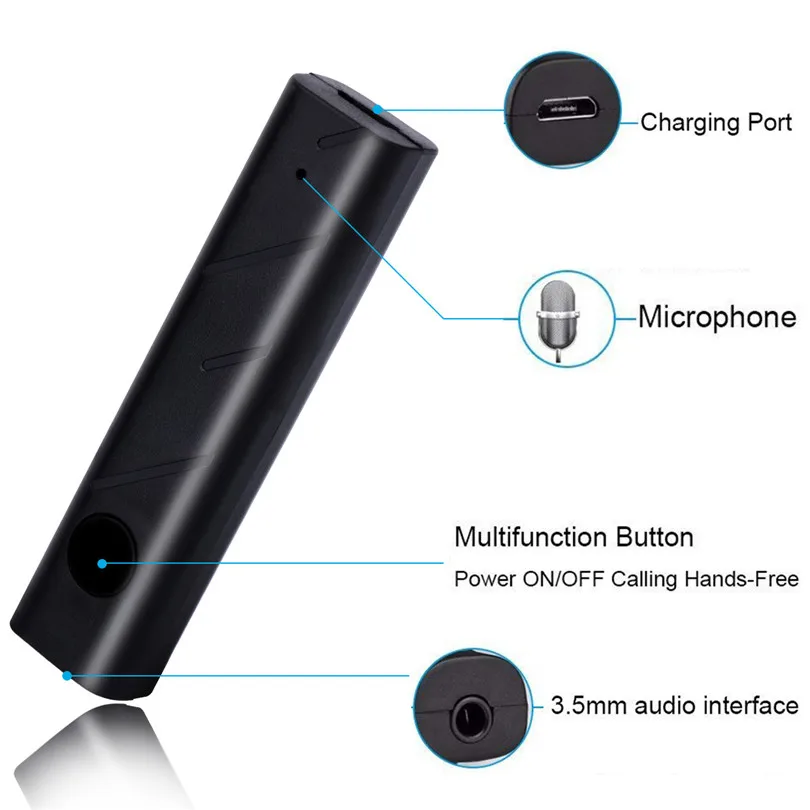 Мини беспроводной Bluetooth автомобильный комплект Hands free 3,5 мм вспомогательный аудиоресивер адаптер AUX Conecter встроенный аккумулятор 30NT08