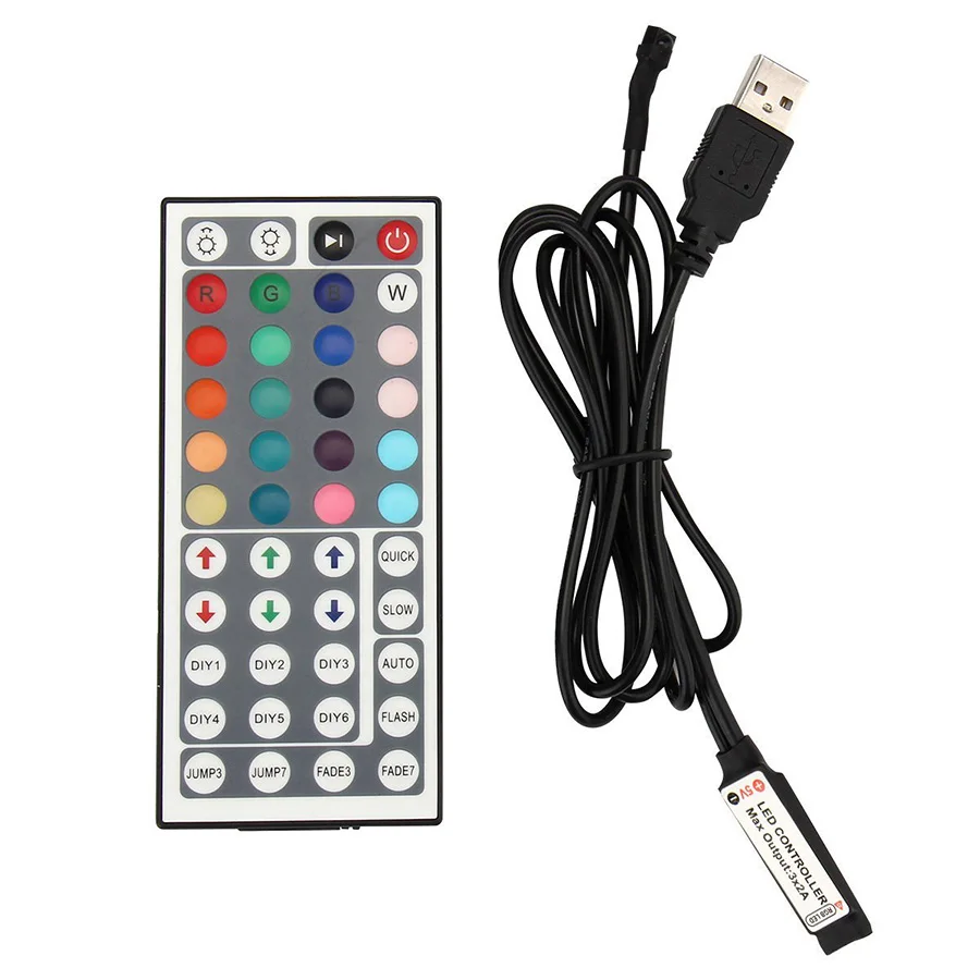 Светодио дный контроллер RGB DC 5 V 44Key ИК-пульт дистанционного управления USB 4pin светодио дный контроллер ИК-пульт дистанционного диммер 6A для