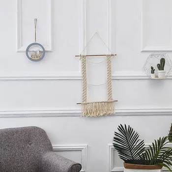 

Macrame Tassel Woven Wall Hanging Boho Chic Bohemian Wall Art Tapestry Decor DIY Photo Clips For Dorm Room Decoration
