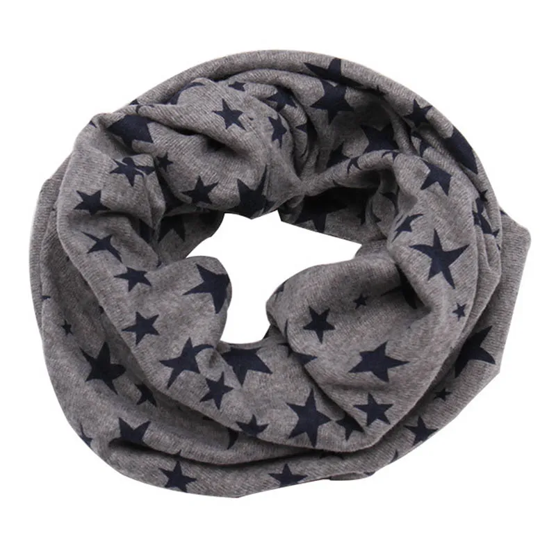 Newly Children Kids Scarf Scarves Warm Loops Neckerchief Stars Fashion Comfortable For Winter DOD886 - Цвет: Серый