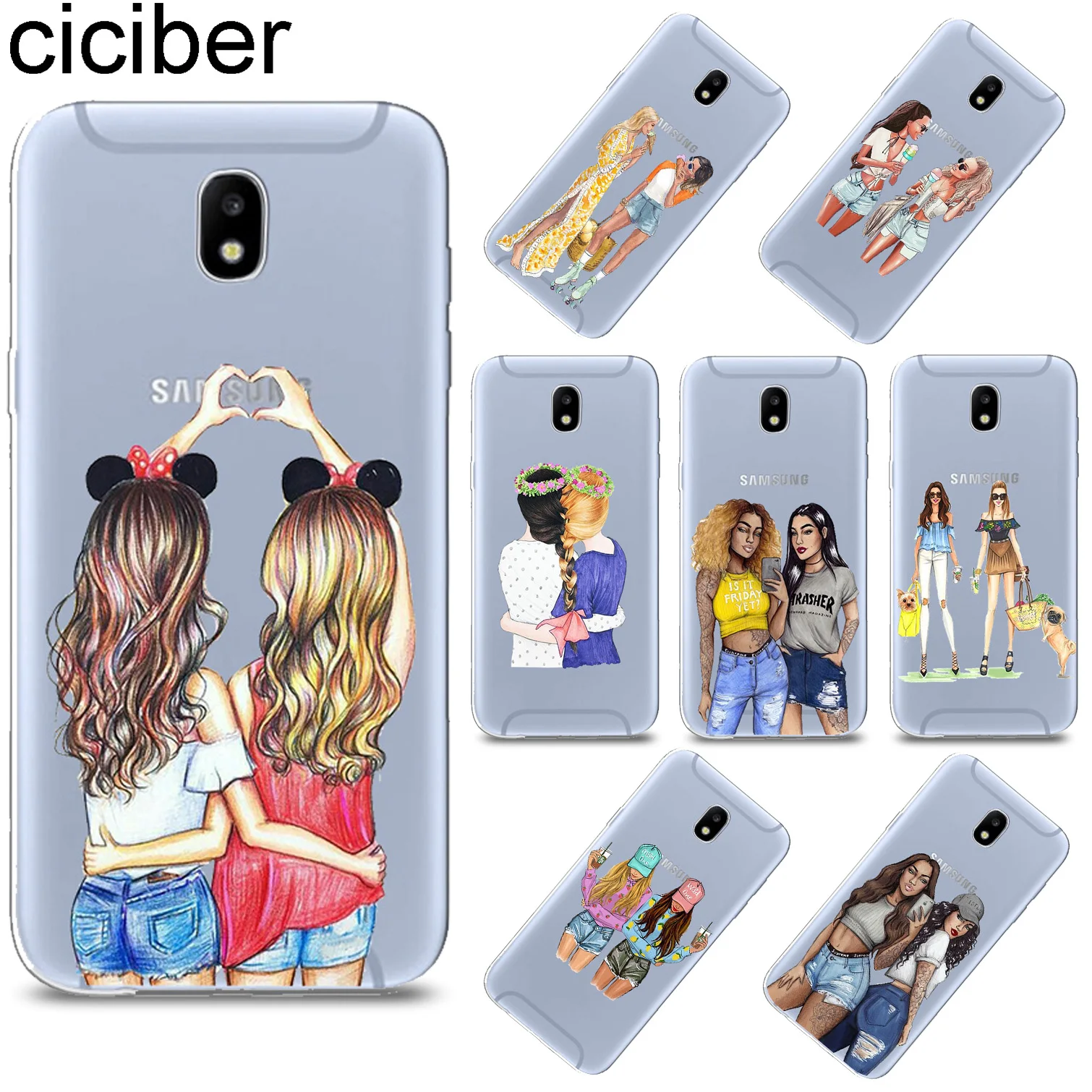 

ciciber Best Friend Cover for Samsung Galaxy J6 J5 J8 J7 J4 J3 J2 J1 Pro Core Prime mini Plus 2016 2017 2018 Soft TPU Phone Case