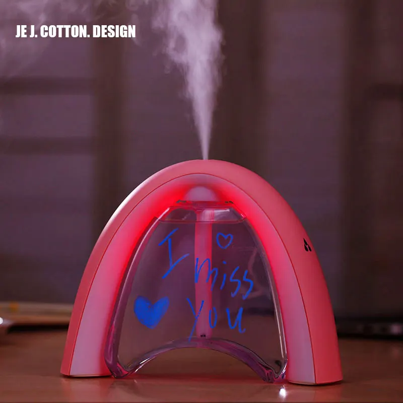 400ML Rainbow Air Ultrasonic Humidifier With LED Lamp Air Freshener Atomizer USB Humidificador Essential Oil Diffuser