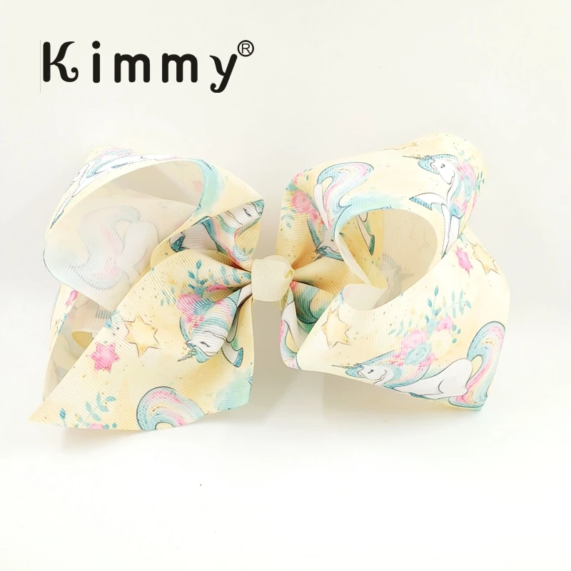 

2pcs free shipping Unicorn Hair Bow XXL Sparkle Glitter Bling Big Party White Pink Dazzle 3" Grosgrain Ribbon