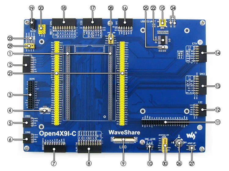 STM32 макетная плата STM32F429IGT6 STM32F429 ARM Cortex M4 STM32 плата + 7 комплектов модуля = Open429I-C упаковка A