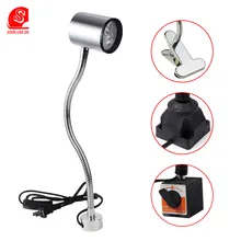 Magnetic base led Table lamps 3W 24V 36V 220V flexible hose desk lights with clip for led sewing machine garage lathe lighting led machine light small machine working lamps metal hose freely bend lamps 12v 24v 220v high brightness for machining center